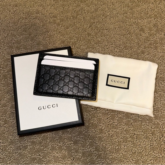 Gucci Black Leather Card Holder - Picture 1 of 3
